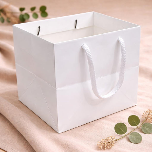 White Card Bags with Strings